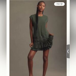 Daily Practice by Anthropologie
Solid Set Mini Dress drop waist ruffle S